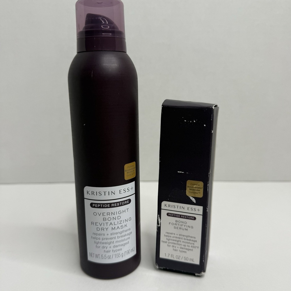Kristin Ess+ Peptide Restore Dry Mask 5.5oz + Bond Fortifying Serum 1.7oz NEW